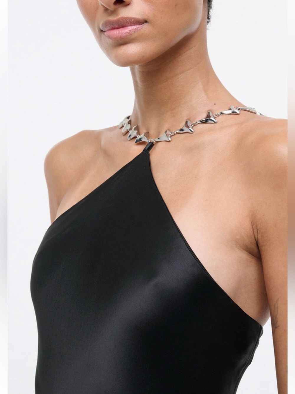 STAUD Cadence Shark Tooth Strap Satin Maxi Dress - Picture 2 of 8